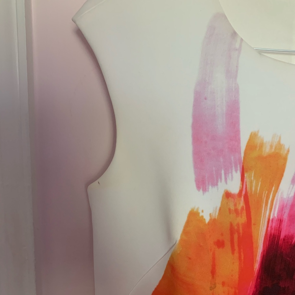 (Size 8) 🦋Calvin Klein Bright Pink/White Dress - Picture 9 of 10
